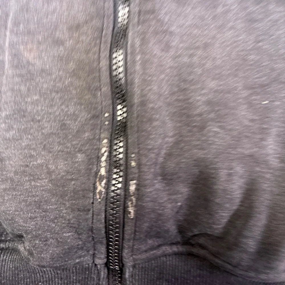 Milwaukee Zip Up Hoodie Mens Medium Black Distressed Heavyweight Workwear - Picture 4 of 12